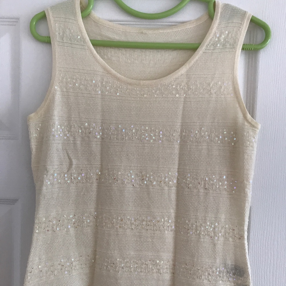 Knitted Tank Top in Cream Color